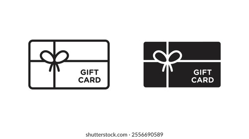 Gift voucher icon set in Thin line black color.