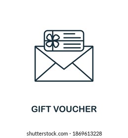 Gift Voucher icon. Simple line element from loyalty program collection. Filled Gift Voucher icon for templates, infographics and more.