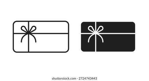 Vectores simples del icono del vale del regalo en negro, convenientes para los proyectos