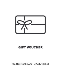 gift voucher icon. Thin line gift voucher icon from startup and strategy collection. Outline vector isolated on white background. Editable gift voucher symbol can be used web and mobile