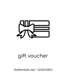 gift voucher icon. Trendy modern flat linear vector gift voucher icon on white background from thin line Success collection, outline vector illustration