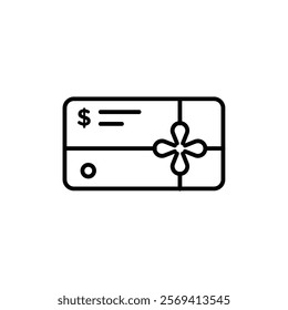 Gift voucher icon Vector logo outline