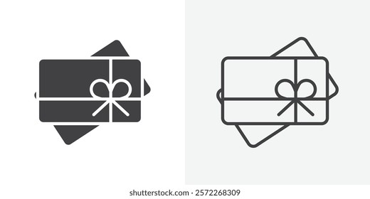 Gift voucher icons. flat and line style set