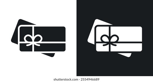 Gift voucher icons in solid black and white colors