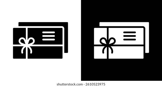 Gift voucher icons vector set in solid flat style