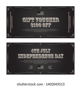Gift voucher. Independence day USA