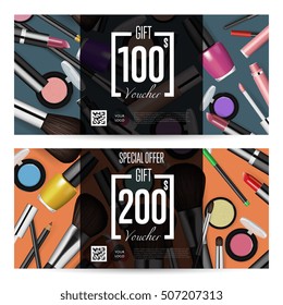 Gift voucher layout or discount voucher. Special offer coupon or gift
