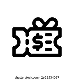 Icono de línea de cupón de regalo. Icono de Vector limpio y minimalista para Sitios web, App móviles, presentaciones y logotipos. Totalmente escalable y personalizable para cualquier proyecto.