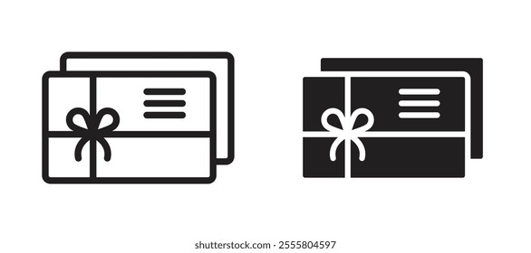 Gift voucher liner icon vector set.