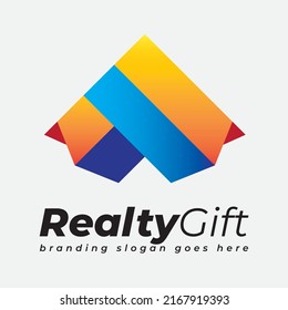 El logotipo del bono de regalo puede ser en su mayoría adecuado para una marca de oferta, oferta de venta especial inmobiliaria, oferta especial de regalo y para la marca general de paquetes de compras en línea.