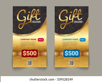 Gift voucher market template with golden tag market design. Special offer golden poster certificate coupon design award template ticket