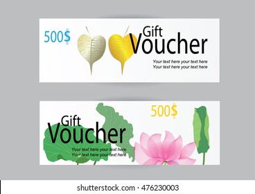 Gift voucher for marketing promotion with body tree leaves and lotus 