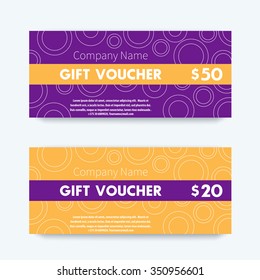 Gift Voucher modern design, template, vector illustration