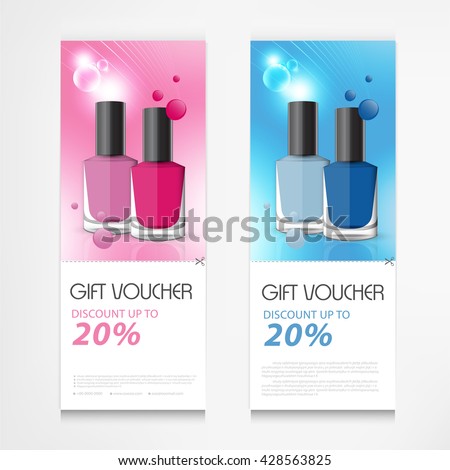 gift voucher nail polish bottle drop stock vector royalty free