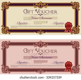Gift Voucher Ornament Frame Royal Purple and Red