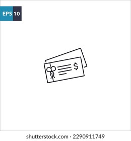 Gift voucher outline icon Vector illustration