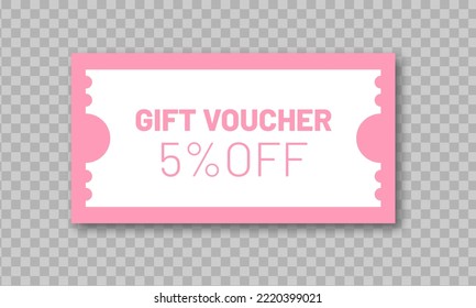 Gift voucher. Pink discount coupon