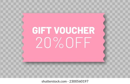 Gift voucher. Pink discount coupon	
