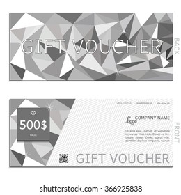 gift voucher polygon vector illustration coupon template for company corporate style present