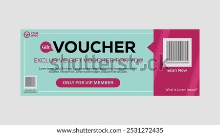 Gift Voucher Premium Design Coupon template for gift coupon with QR