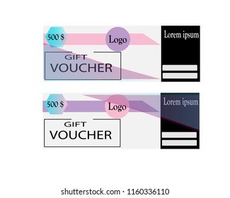 Gift voucher premium template on background vector modern value design and layout luxury.Cover leaflet elegant Illustration in horizontal pattern.