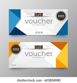 Gift voucher premium template on background vector modern value design and layout luxury.Cover leaflet elegant Illustration in horizontal pattern.