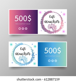 Gift voucher premium template on background vector modern value design and layout luxury.Cover leaflet elegant Illustration in horizontal pattern.