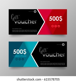 Gift voucher premium template on background vector modern value design and layout luxury.Cover leaflet elegant Illustration in horizontal pattern.
