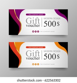 Gift voucher premium template on background vector modern value design and layout luxury.Cover leaflet elegant Illustration in horizontal pattern.