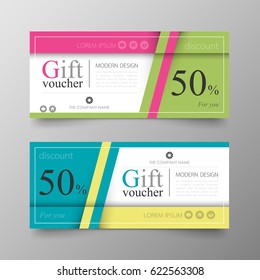 Gift voucher premium template on background vector modern value design and layout luxury.Cover leaflet elegant Illustration in horizontal pattern.
