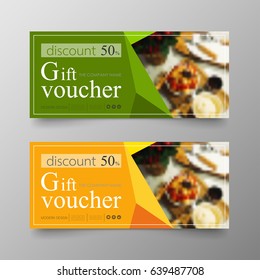 Gift voucher premium template on background vector modern value design and layout luxury.Cover leaflet elegant Illustration in horizontal pattern.