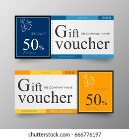 Gift voucher premium template on background vector modern value design and layout luxury.Cover leaflet elegant Illustration in horizontal pattern.