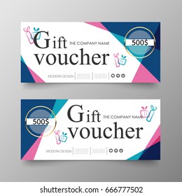 Gift voucher premium template on background vector modern value design and layout luxury.Cover leaflet elegant Illustration in horizontal pattern.
