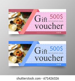 Gift voucher premium template on background vector modern value design and layout luxury.Cover leaflet elegant Illustration in horizontal pattern.