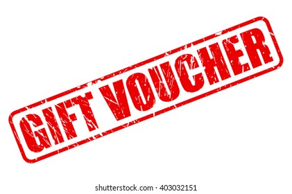 GIFT VOUCHER red stamp text on white