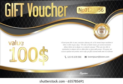 Gift voucher retro design template