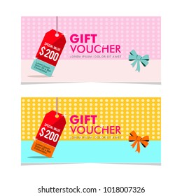 gift voucher sale coupon vector template