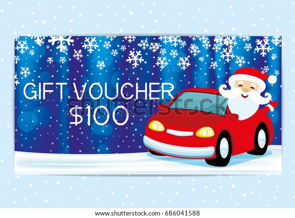 Gift voucher with Santa\
Claus.