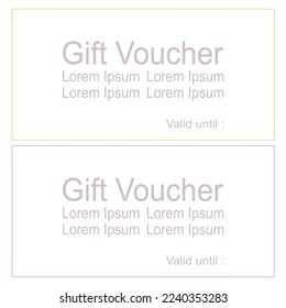 Juego de cheques de regalo aislado en blanco