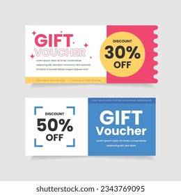 Gift voucher template 50 and 30 percent discount