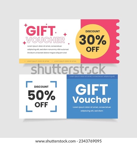 Gift voucher template 50 and 30 percent discount