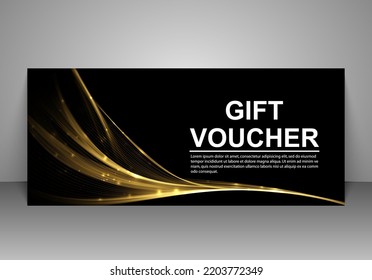 Gift voucher template. Abstract futuristic wave background