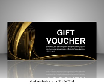 Gift voucher template. Abstract futuristic wave background