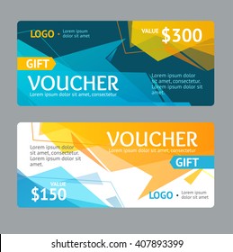 Gift Voucher Template with Abstract Geometric Bubble. Vector illustration