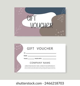 Gift voucher template in abstract style. Vector.
