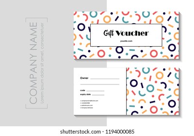Gift voucher template with abstract stylish pattern. Vector illustration