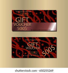 Gift Voucher Template With Abstract Texture  For your Design. Vector Illustrator