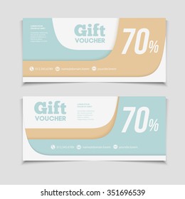 Gift voucher template with amount of discount and Contact Information. For hotel, restaurant, shop or other business.
