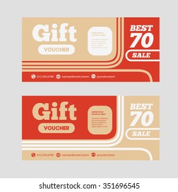 Gift voucher template with amount of discount and Contact Information. For hotel, restaurant, shop or other business.
