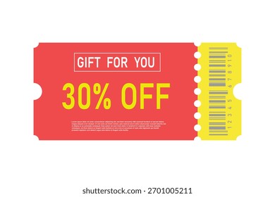 Gift voucher template banner on white background